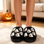 BERANMEY Halloween Slippers for Women Perfect Soft Plush Comfy Warm Slip-On Cute Womens Slippers Indoor Fluffy House Slippers for Women and Men Non-slip Fuzzy Flat Slides - Image 146
