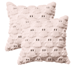 Sm:)e Embroidered Goost Plush Faux Fur Jacquard Halloween Throw Pillow Cover 18x18 Inch White, Set of 2 Silky Soft Cushion Case for Sofa Couch - Image 28